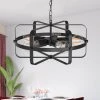 16.3 in. 5-Light Matte Black Wrought Iron Chandelier with Metal Shape by YANSUN -YANSUN Shop matte black yansun chandeliers h dz042n1 64 1000