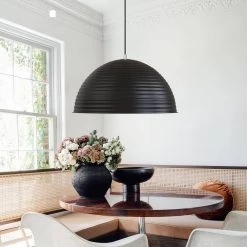 12.20 in. 1-Light Matte Black Pendant with Bowl Shaped, Modern and Simple Style by YANSUN 12 12.20 in. 1-Light Matte Black Pendant with Bowl Shaped, Modern and Simple Style by YANSUN -YANSUN Shop matte black yansun chandeliers h dz057n1 4f 1000