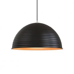 12.20 in. 1-Light Matte Black Pendant with Bowl Shaped, Modern and Simple Style by YANSUN