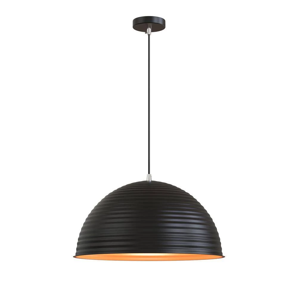 12.20 in. 1-Light Matte Black Pendant with Bowl Shaped, Modern and Simple Style by YANSUN 9 12.20 in. 1-Light Matte Black Pendant with Bowl Shaped, Modern and Simple Style by YANSUN - Image 7
