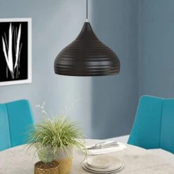 13.39 in. Matte Black Pendant Light with Bowl Shaped, Modern and Classic Style by YANSUN -YANSUN Shop matte black yansun chandeliers h dz058n1 1f 1000