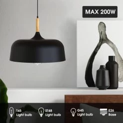 13.39 in. 1-Light Matte Black Pendant Lighting with Metal Shape by YANSUN -YANSUN Shop matte black yansun chandeliers h dz059 44 1000