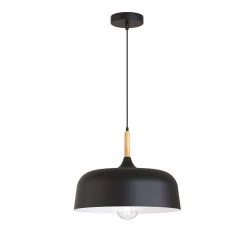 13.39 in.1-Light Matte Black Industrial Pendant Light, Vintage Hanging Lighting by YANSUN