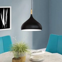 13.39 in.1-Light Teardrop Matte Black Pendant, Vintage Light Loft Fixture by YANSUN -YANSUN Shop matte black yansun chandeliers h dz060n1 4f 1000