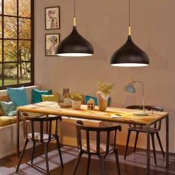 13.39 in.1-Light Teardrop Matte Black Pendant, Vintage Light Loft Fixture by YANSUN -YANSUN Shop matte black yansun chandeliers h dz060n1 fa 1000