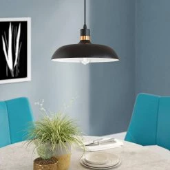 13.39 in.1-Light Matte Black Pendant with Metal Shape, Modern Style by YANSUN -YANSUN Shop matte black yansun chandeliers h dz062 1f 1000