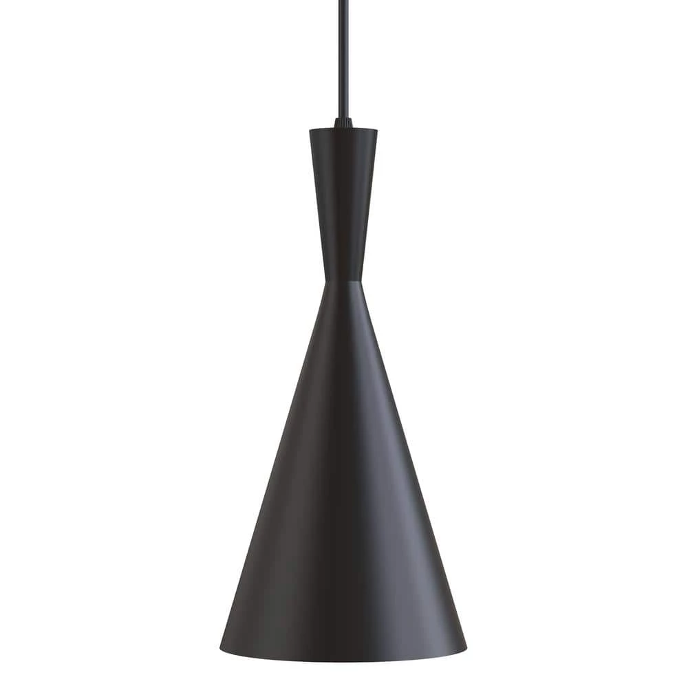 9.06 in. 1-Light Matte Black Island Pendant with Triangel Shape by YANSUN 3 9.06 in. 1-Light Matte Black Island Pendant with Triangel Shape by YANSUN