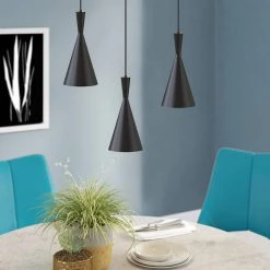 9.06 in. 1-Light Matte Black Island Pendant with Triangel Shape by YANSUN 17 9.06 in. 1-Light Matte Black Island Pendant with Triangel Shape by YANSUN -YANSUN Shop matte black yansun chandeliers h dz065 76 1000