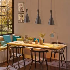 9.06 in. 1-Light Matte Black Island Pendant with Triangel Shape by YANSUN 16 9.06 in. 1-Light Matte Black Island Pendant with Triangel Shape by YANSUN -YANSUN Shop matte black yansun chandeliers h dz065 fa 1000