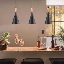 9.06 in. 1-Light Matte Black Pendant Light with Triangel Shaped, Modern Style by YANSUN -YANSUN Shop matte black yansun chandeliers h dz066 1f 1000