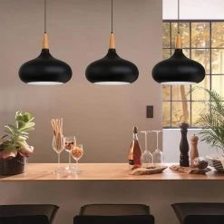 12.20 in. 1-Light Matte Black Pendant with Bowl Shaped, Minimalist Style by YANSUN -YANSUN Shop matte black yansun chandeliers h dz067bn1 4f 1000 1