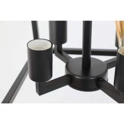 4-Light Matte Black Adjustable Iron Rustic LED Caged Chandelier Pendant Light by YANSUN -YANSUN Shop matte black yansun chandeliers h dz067w 4f 1000