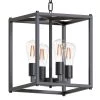4-Light Matte Black Adjustable Iron Rustic LED Caged Chandelier Pendant Light by YANSUN -YANSUN Shop matte black yansun chandeliers h dz067w 64 1000