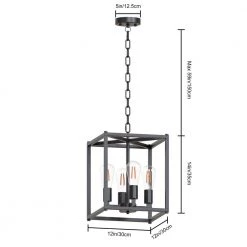 4-Light Matte Black Adjustable Iron Rustic LED Caged Chandelier Pendant Light by YANSUN -YANSUN Shop matte black yansun chandeliers h dz067w c3 1000