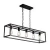 5-Light Matte Black Island Linear Pendant by YANSUN 2 5-Light Matte Black Island Linear Pendant by YANSUN -YANSUN Shop matte black yansun chandeliers h dz081n1 64 1000