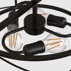 14.57 in. 3-Light Matte Black Drum Semi-Flush Mount by YANSUN -YANSUN Shop matte black yansun flush mount lights h cl006 fa 1000