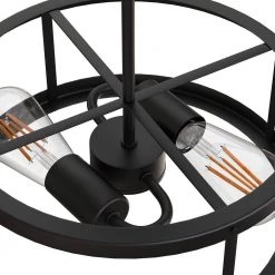 13 in. 2-Light Matte Black Drum Flush Mount by YANSUN -YANSUN Shop matte black yansun flush mount lights h cl007 fa 1000