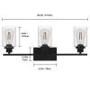 24 in. 3-Light Matte Black Vanity-Light with Clear Glass Shade (2-Pack) by YANSUN -YANSUN Shop matte black yansun vanity lighting h wl011 2 64 1000