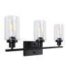 24 in. 3-Light Matte Black Vanity Light with Clear Glass Shade by YANSUN -YANSUN Shop matte black yansun vanity lighting h wl011 64 1000