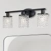 20.87 in. 3-Light Matte Black Vanity Wall Lamp with Crystal Shade by YANSUN -YANSUN Shop matte black yansun wall sconces h wl021b 64 1000