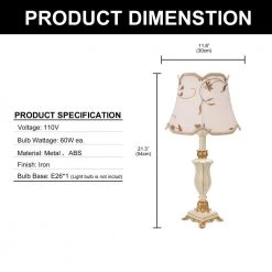 18.11 in. Off-White Fabric Indoor Table Lamp with White Shade by YANSUN 17 18.11 in. Off-White Fabric Indoor Table Lamp with White Shade by YANSUN -YANSUN Shop off white yansun outdoor table lamps h dl020w 44 1000