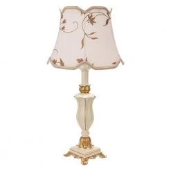 18.11 in. Off-White Fabric Indoor Table Lamp with White Shade by YANSUN