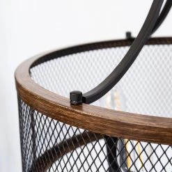 Farmhouse 4-Light Oil Black and Wood Painted Finish Drum Metal Chandeliers by YANSUN -YANSUN Shop oil black yansun chandeliers h dz048 4f 1000