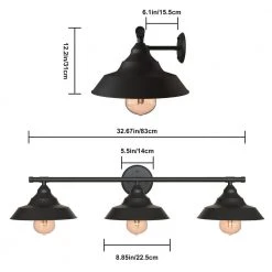 33 in. 3-Light Metal Oil Rubbed Bronze Vanity Light by YANSUN -YANSUN Shop oil rubbed bronze yansun vanity lighting h wl012n1 c3 1000