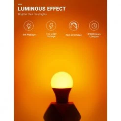 40-Watt Equivalent 5-Watt A19 E26 Base Non-Dimmable Party Holiday Home Decorative LED Light Bulb in Orange (12-Pack) by YANSUN -YANSUN Shop orange yansun colored light bulbs h fb021rbw4e26 12 4f 1000