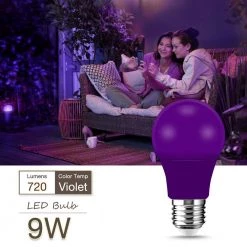 60-Watt Equivalent 9-Watt A19 E26 Base Non-Dimmable Violet LED Colored Light Bulb 9000K (24-Pack) by YANSUN -YANSUN Shop purple yansun colored light bulbs h he004vw9e26 24 4f 1000