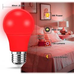 60-Watt Equivalent A19 9-Watt Non-Dimmable Red LED Colored Light Bulb E26 Base (6-Pack) by YANSUN 14 60-Watt Equivalent A19 9-Watt Non-Dimmable Red LED Colored Light Bulb E26 Base (6-Pack) by YANSUN -YANSUN Shop red yansun colored light bulbs h fb019re12 4 1f 1000