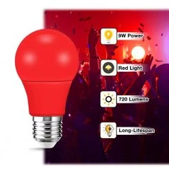 60-Watt Equivalent A19 9-Watt Non-Dimmable Red LED Colored Light Bulb E26 Base (6-Pack) by YANSUN 13 60-Watt Equivalent A19 9-Watt Non-Dimmable Red LED Colored Light Bulb E26 Base (6-Pack) by YANSUN -YANSUN Shop red yansun colored light bulbs h fb019re12 4 4f 1000