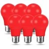 60-Watt Equivalent A19 9-Watt Non-Dimmable Red LED Colored Light Bulb E26 Base (6-Pack) by YANSUN -YANSUN Shop red yansun colored light bulbs h fb019re12 4 64 1000