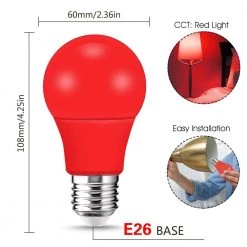 60-Watt Equivalent A19 9-Watt Non-Dimmable Red LED Colored Light Bulb E26 Base (6-Pack) by YANSUN 12 60-Watt Equivalent A19 9-Watt Non-Dimmable Red LED Colored Light Bulb E26 Base (6-Pack) by YANSUN -YANSUN Shop red yansun colored light bulbs h fb019re12 4 c3 1000