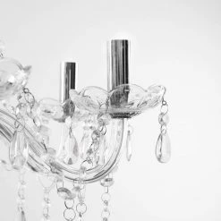 Candlestick Shape 6-Light Silver Crystal Chandelier Fixture with K9 Crystal Dangles by YANSUN -YANSUN Shop silver yansun chandeliers h dz023sn1 1f 1000