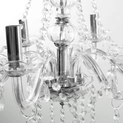 Candlestick Shape 6-Light Silver Crystal Chandelier Fixture with K9 Crystal Dangles by YANSUN -YANSUN Shop silver yansun chandeliers h dz023sn1 44 1000