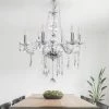 Candlestick Shape 6-Light Silver Crystal Chandelier Fixture with K9 Crystal Dangles by YANSUN -YANSUN Shop silver yansun chandeliers h dz023sn1 64 1000