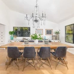 Candlestick Shape 6-Light Silver Crystal Chandelier Fixture with K9 Crystal Dangles by YANSUN -YANSUN Shop silver yansun chandeliers h dz023sn1 e1 1000