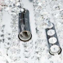 9 in. 2-Light Silver Flush Mount Chandelier with K9 Crystals by YANSUN -YANSUN Shop silver yansun flush mount lights h cl002n1 44 1000