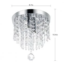 9 in. 2-Light Silver Flush Mount Chandelier with K9 Crystals by YANSUN -YANSUN Shop silver yansun flush mount lights h cl002n1 4f 1000
