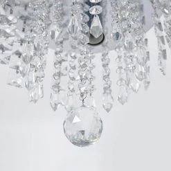 9 in. 2-Light Silver Flush Mount Chandelier with K9 Crystals by YANSUN -YANSUN Shop silver yansun flush mount lights h cl002n1 fa 1000