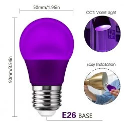 20-Watt Equivalent A15 3-Watt Non-Dimmable Violet LED Colored Light Bulb E26 Base (4-Pack) by YANSUN -YANSUN Shop violet yansun colored light bulbs h he007ve26 4n1 c3 1000