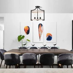 14.96 in. 3-Light White and Gold Semi-Flush Mount with Drum Shade by YANSUN -YANSUN Shop white and gold yansun flush mount lights h cl014n1 44 1000