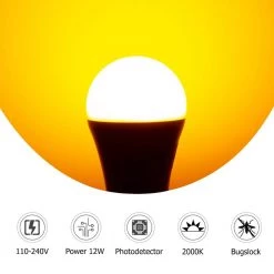 12-Watt, 100-Watt Equivalent 2000K A19 Dusk to Dawn Outdoor Bug Light Yellow LED Light Bulb (2-Pack) by YANSUN -YANSUN Shop white yansun bug light bulbs h gg qw001e26 2n1 fa 1000