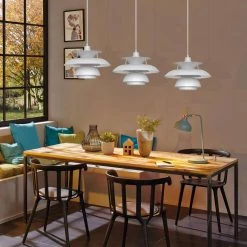 19.68 in. 1-Light White Modern Island Pendant Light with Metal Shade by YANSUN -YANSUN Shop white yansun chandeliers h dz072 1f 1000