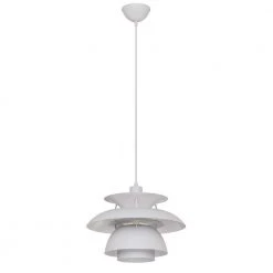 19.68 in. 1-Light White Modern Island Pendant Light with Metal Shade by YANSUN