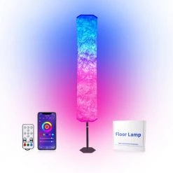 59 in. White Indoor LED Floor Lamp Dimming RGB Light with Non-woven Shape and Remote Control by YANSUN -YANSUN Shop white yansun floor lamps fx zo0199501 44 1000