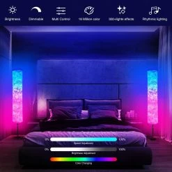 59 in. White Indoor LED Floor Lamp Dimming RGB Light with Non-woven Shape and Remote Control by YANSUN -YANSUN Shop white yansun floor lamps fx zo0199501 4f 1000