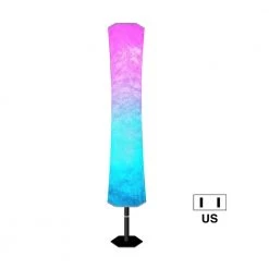 59 in. White Indoor LED Floor Lamp Dimming RGB Light with Non-woven Shape and Remote Control by YANSUN