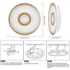 12 in. 1-Light Dimmable Gold Integrated LED Flush Mount by YANSUN -YANSUN Shop white yansun flush mount lights fx zc0071104 c3 1000